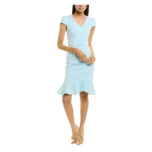 Elegant Light Blue Midi Dress - Picture 1 of 1